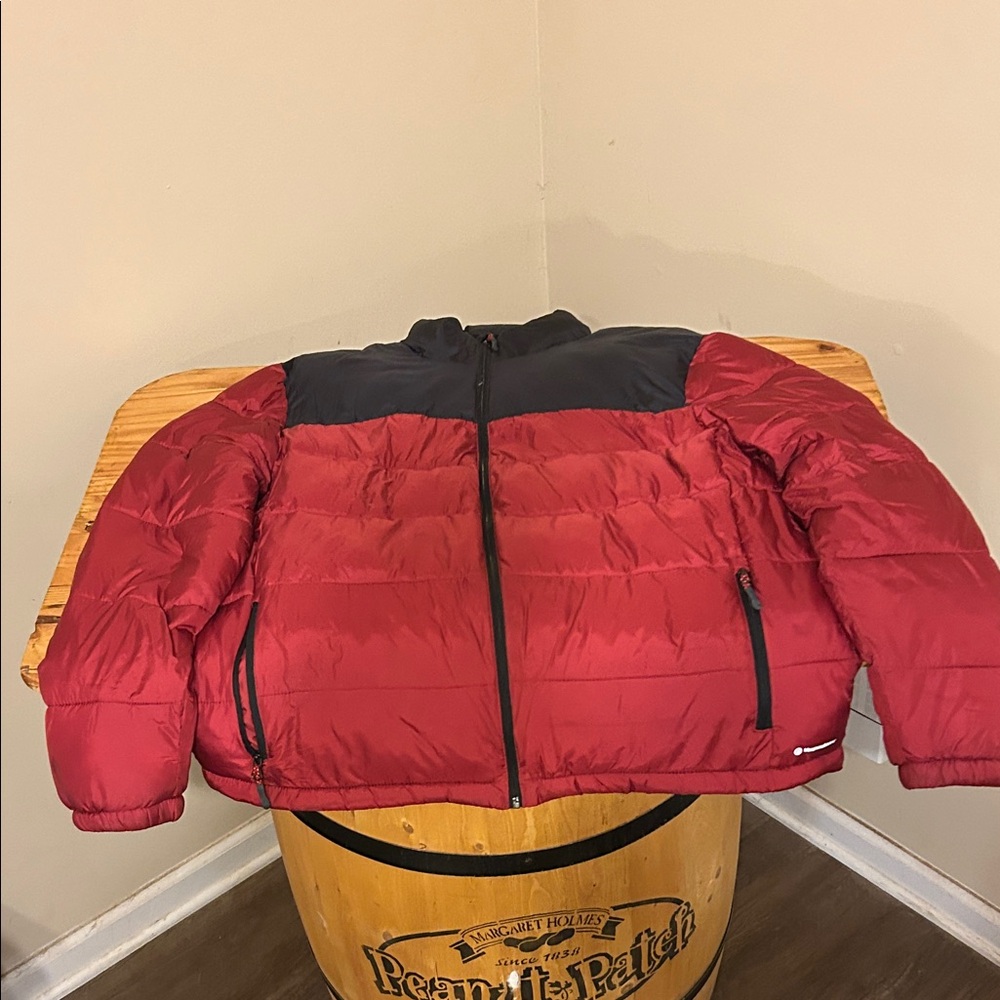 Champion Puffer Jacket in Red and Black